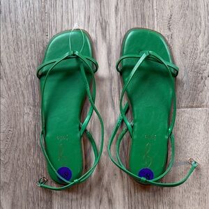 Green Joie Strappy Flat Sandals